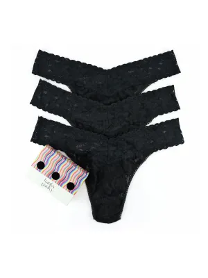 3 Pack Original Rise Thongs Black