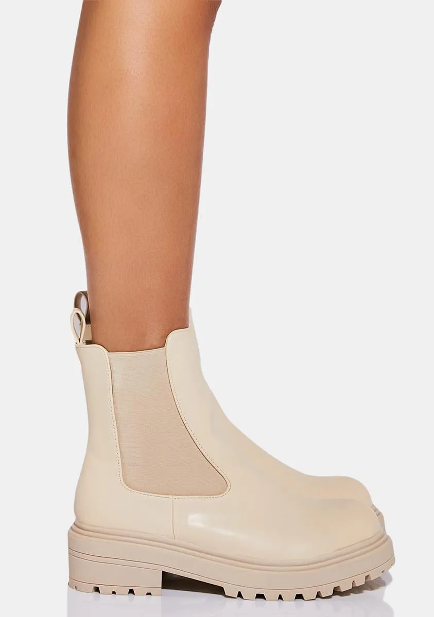 Beige Got Drive Chelsea Rain Boots