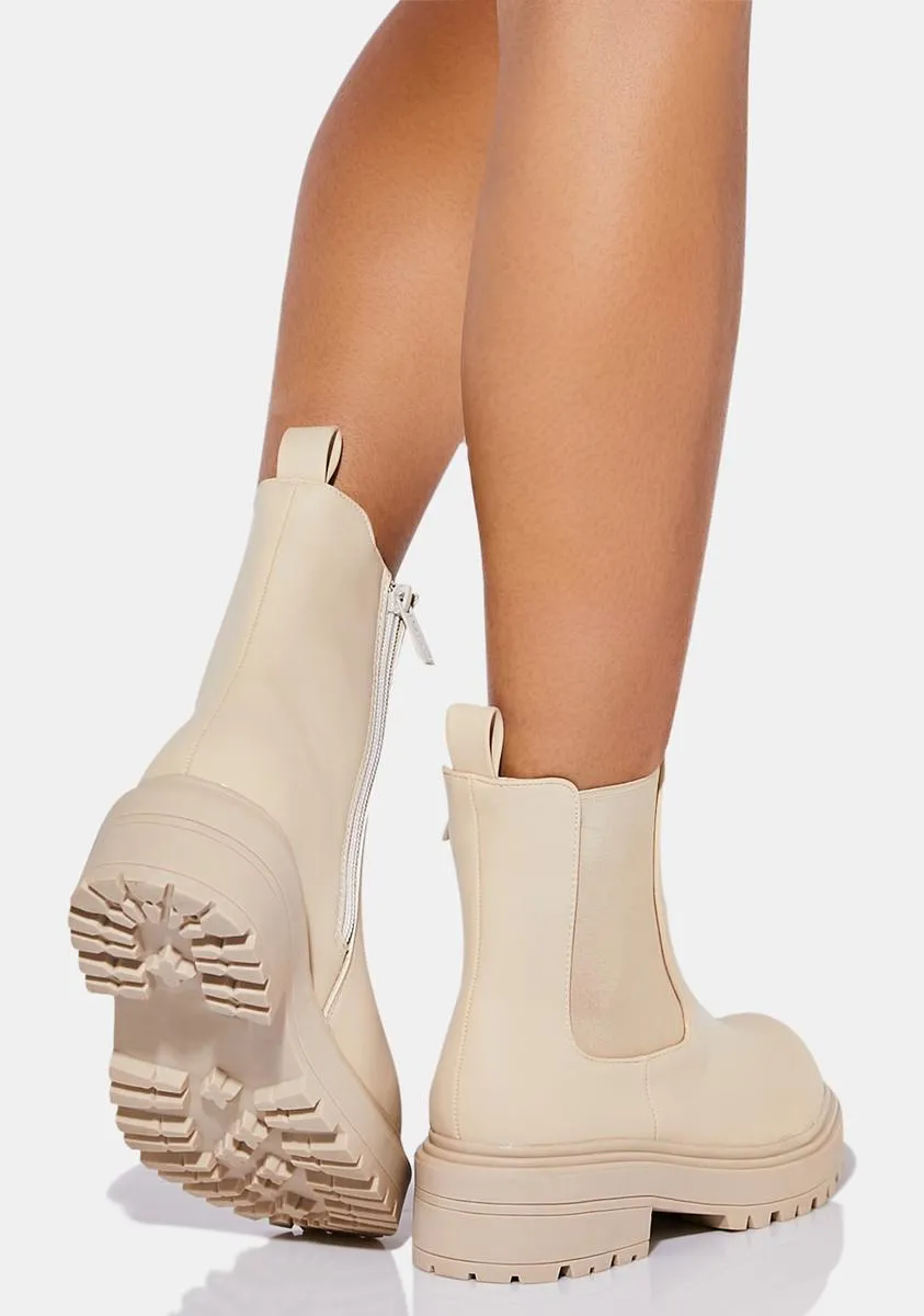 Beige Got Drive Chelsea Rain Boots