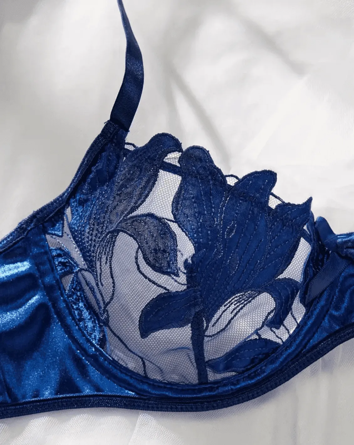 Blue Silk Lingerie Set Classy