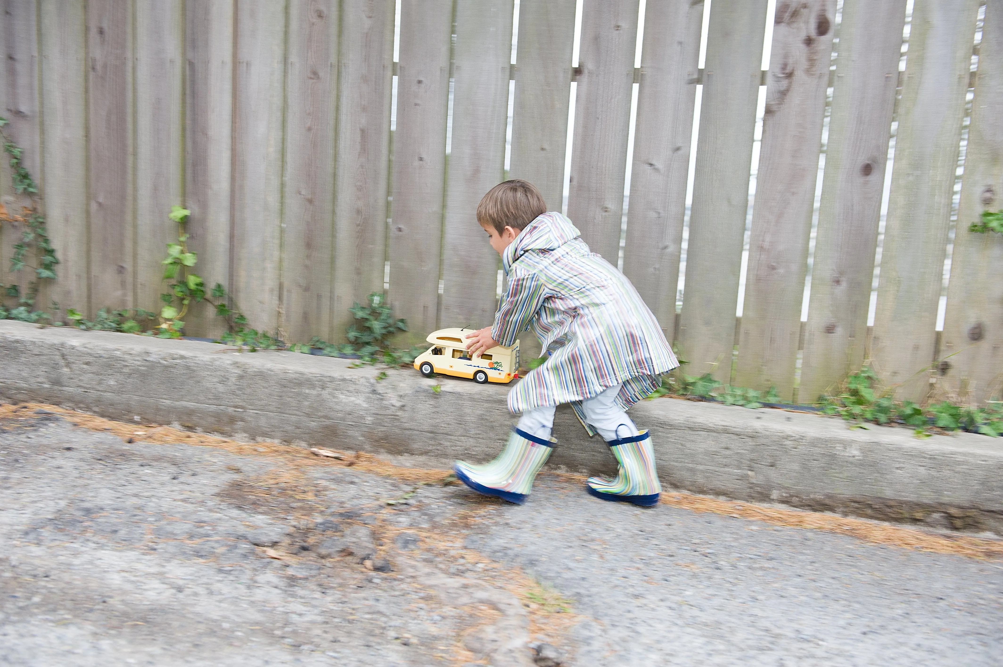 Blue Stripe Rain Boot