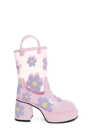 Chasing Daydreams Rain Booties - Pink