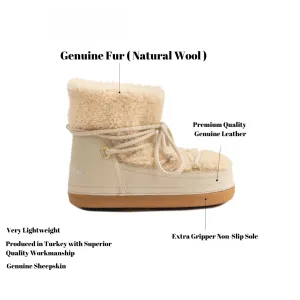 Cool Moon Genuine Fur Women's Snow Boot - SCB-B251211 Beige