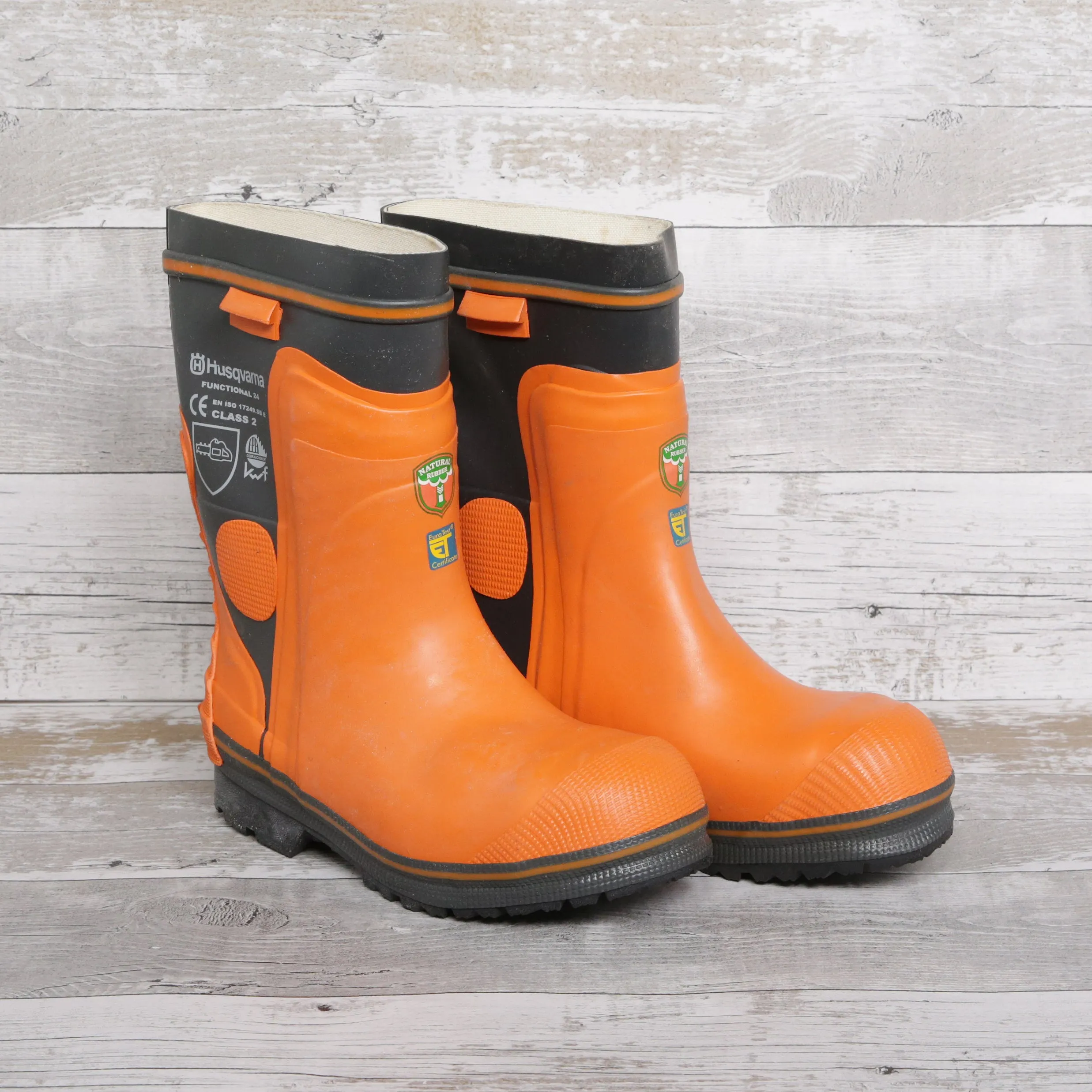 De-Branded Steel Toe Cap Chainsaw Class 2 Wellington Boots UK6.5