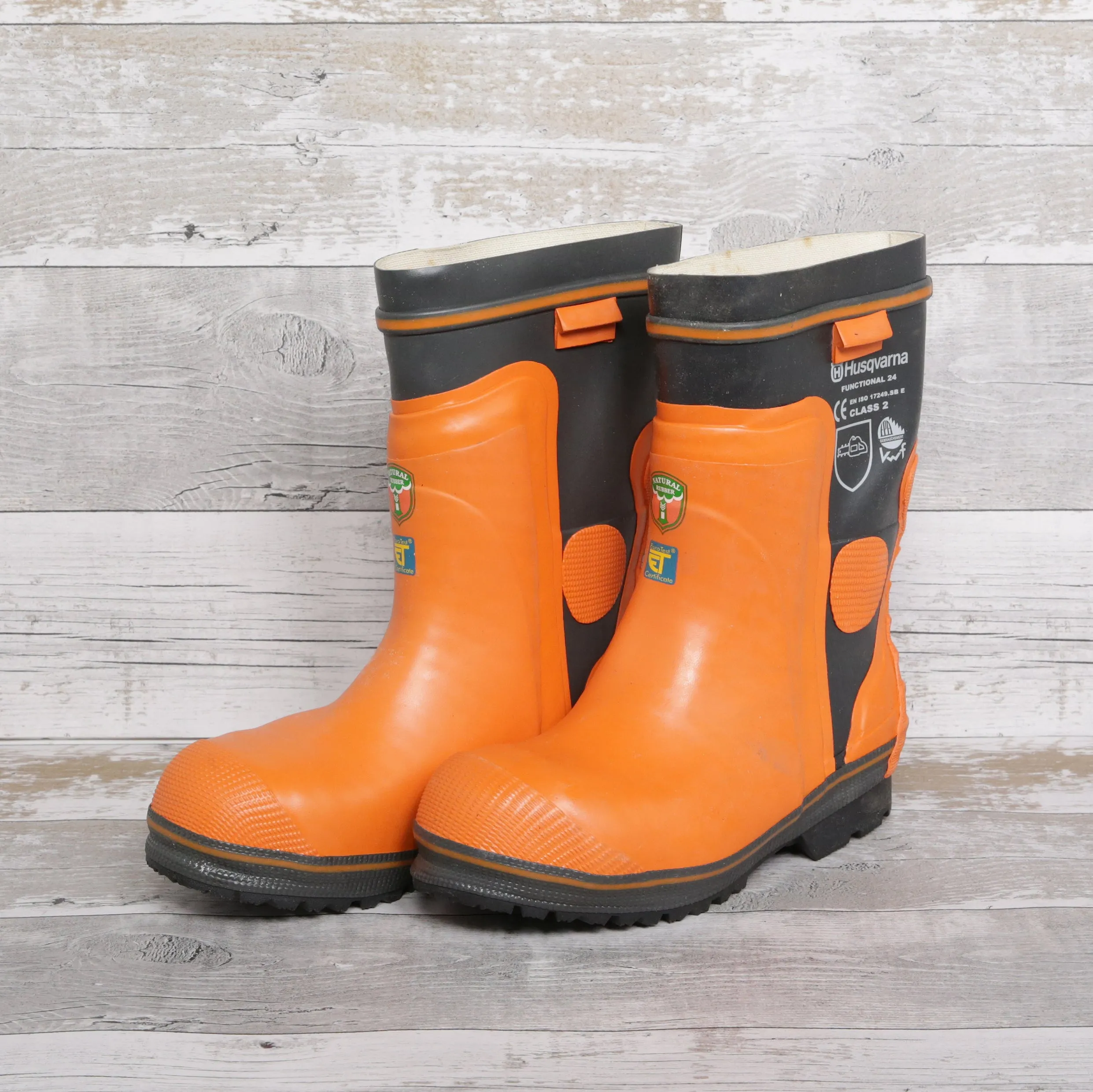 De-Branded Steel Toe Cap Chainsaw Class 2 Wellington Boots UK6.5