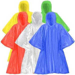 Disposable Rain Ponchos - 5 Colors