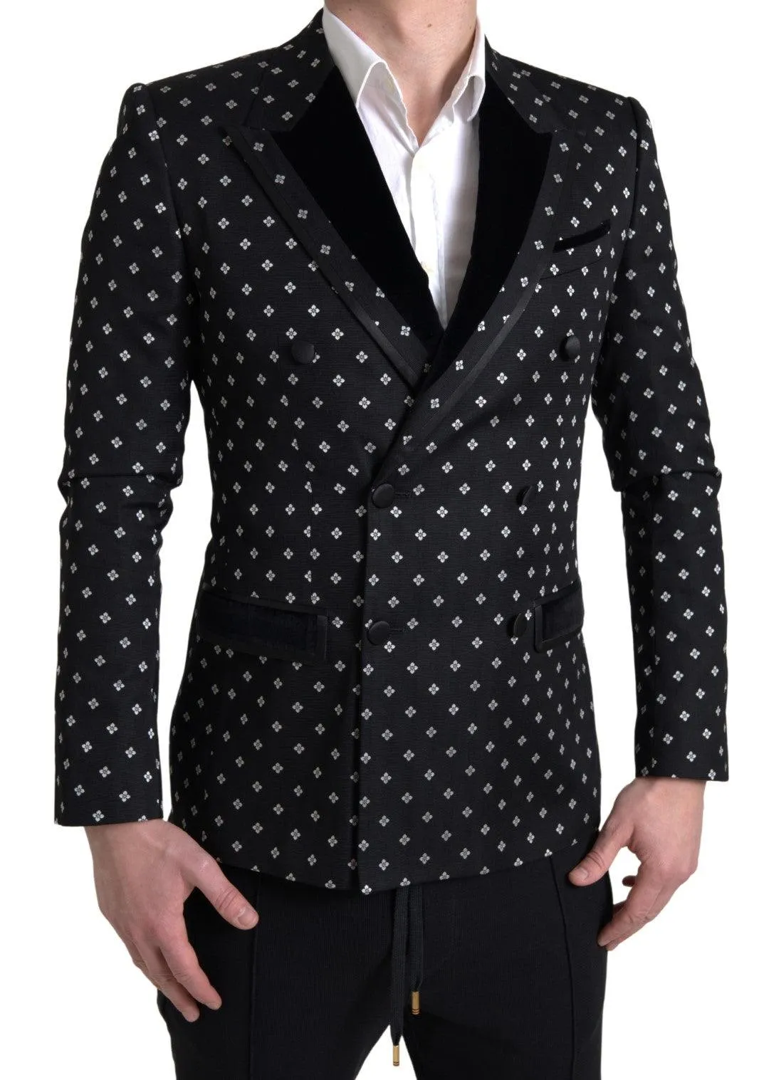 Dolce & Gabbana Black Slim Fit Double Breasted Blazer