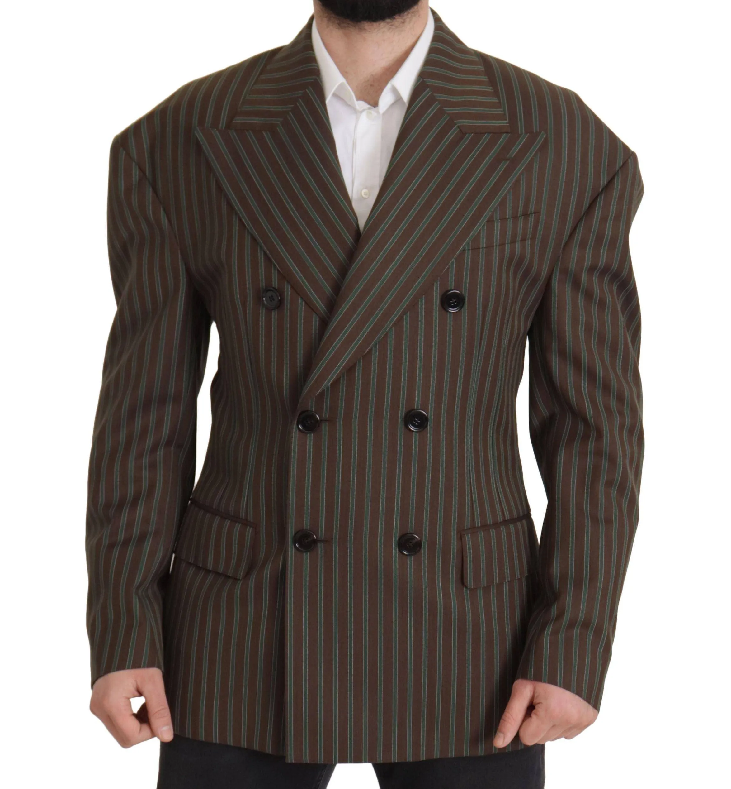 Dolce & Gabbana Multicolor Stripes Double Breasted Blazer