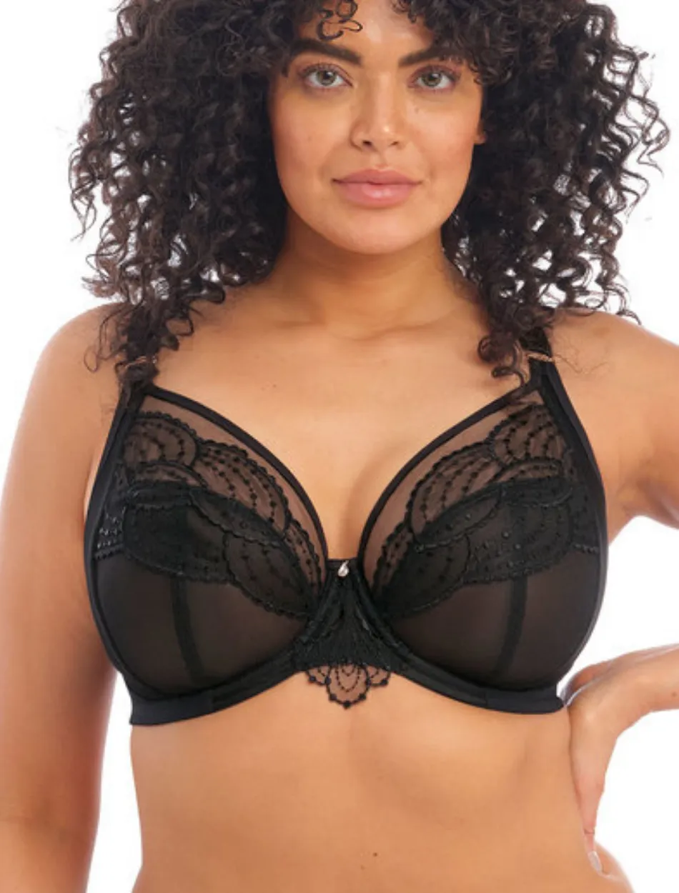 Elomi Priya Underwire Plunge Bra, Black | Black Priya Bras | Elomi Plunge Bras