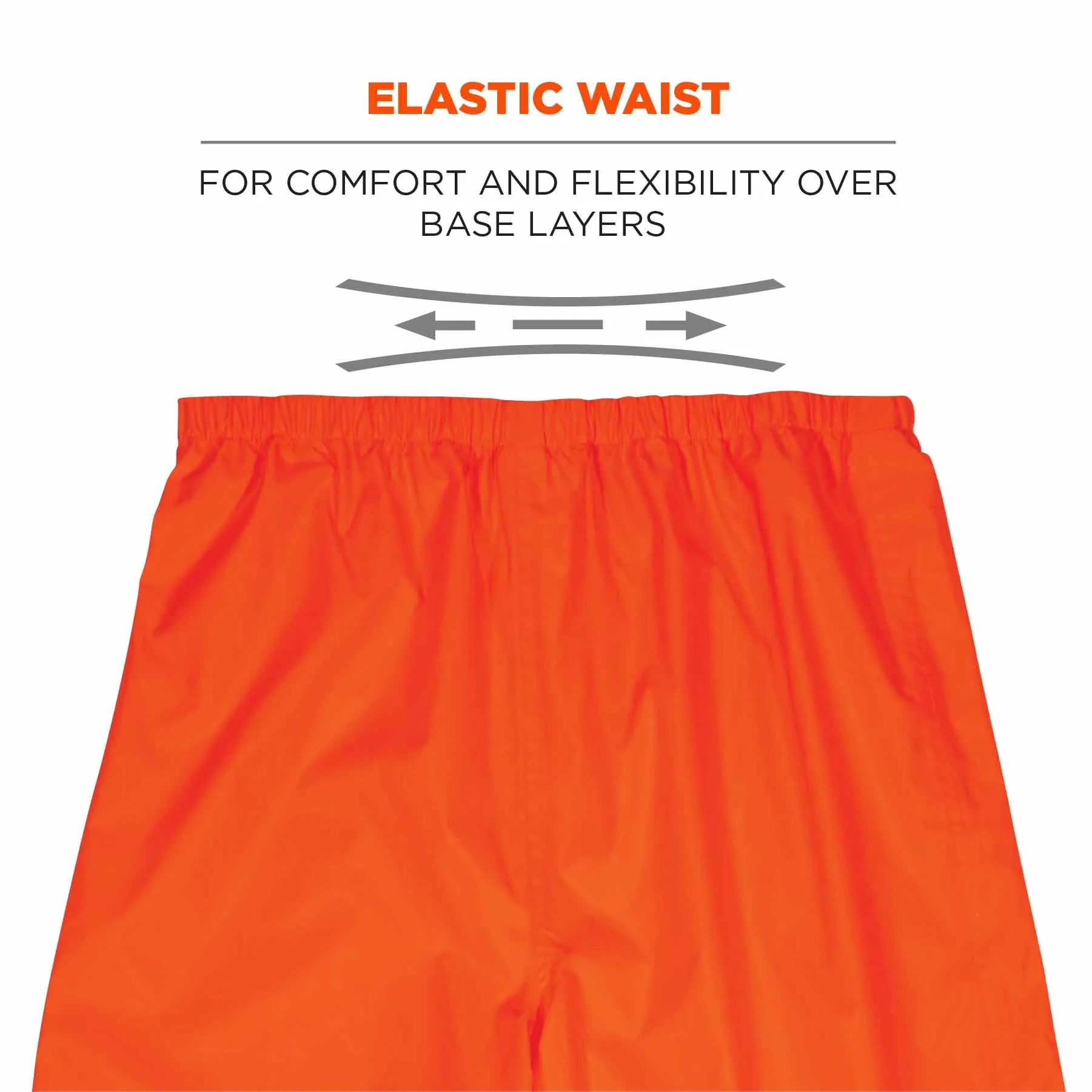 Ergodyne 25444 8916 L Orange Class E Lightweight Hi-Vis Rain Pants