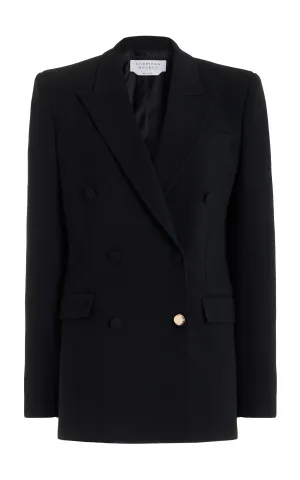 Gavin Blazer in Black Virgin Wool Crepe