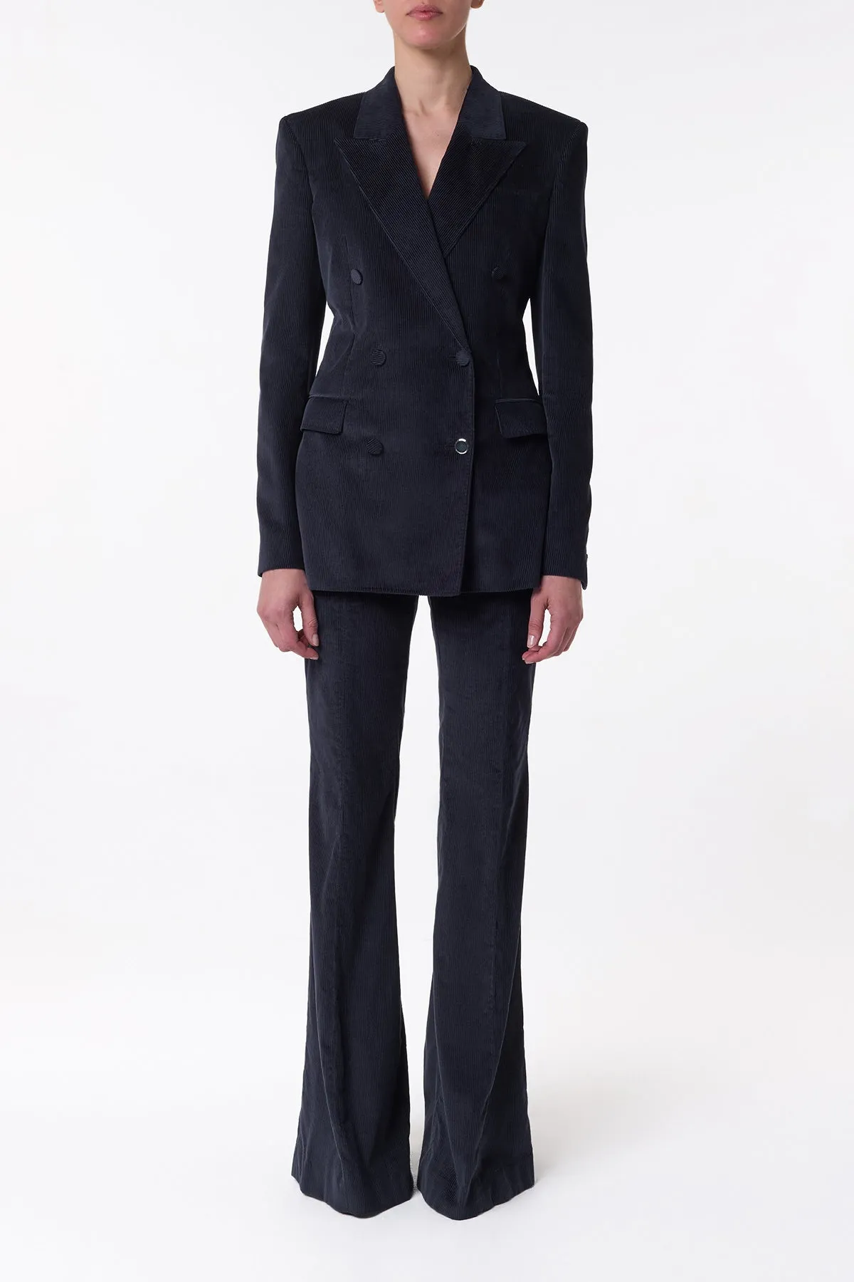 Gavin Blazer in Dark Navy Sea Island Cotton Corduroy