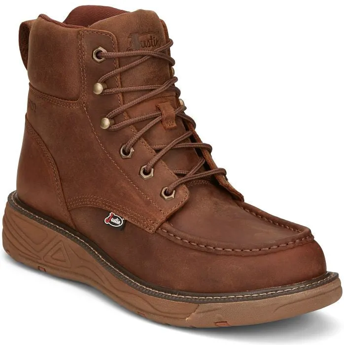 Justin Men's Rush 6" WP Wedge Work Boot -Brown- SE470