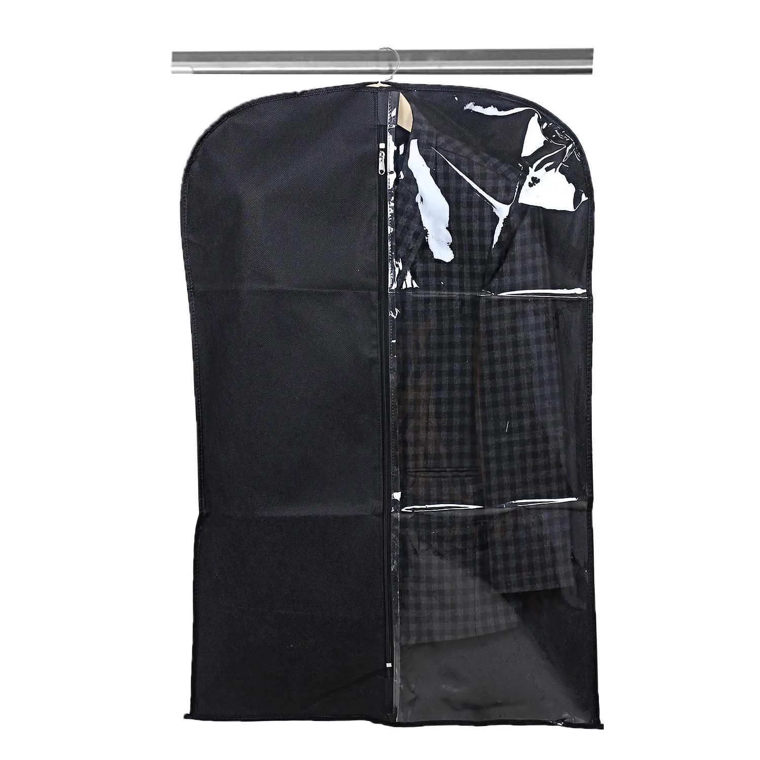 Kuber Industries 6 Pieces Half Transparent Non Woven Men's Coat Blazer Suit Cover (Grey & Black & Royal Blue) -CTKTC41564