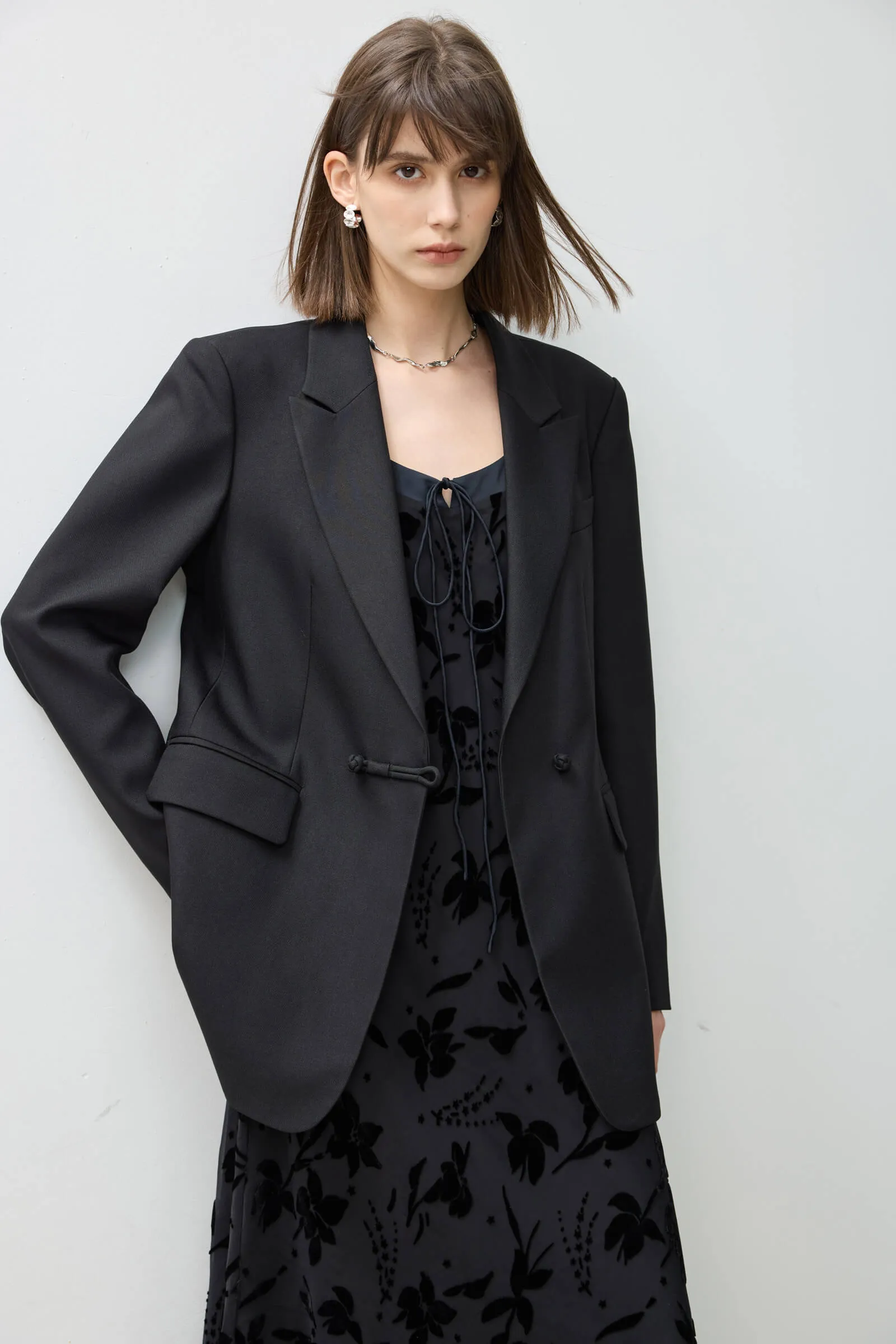 LILY Frog Button Blazer