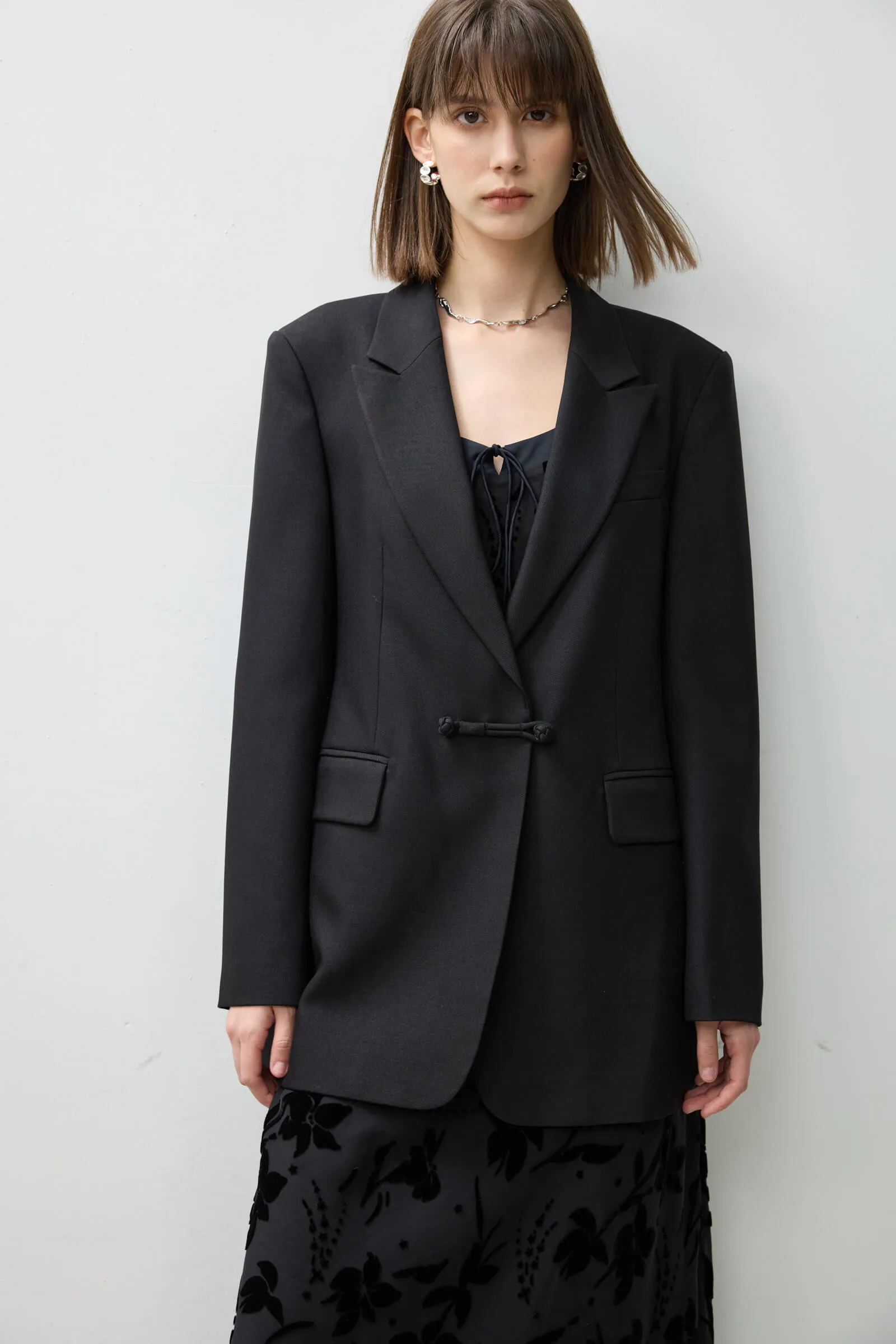 LILY Frog Button Blazer