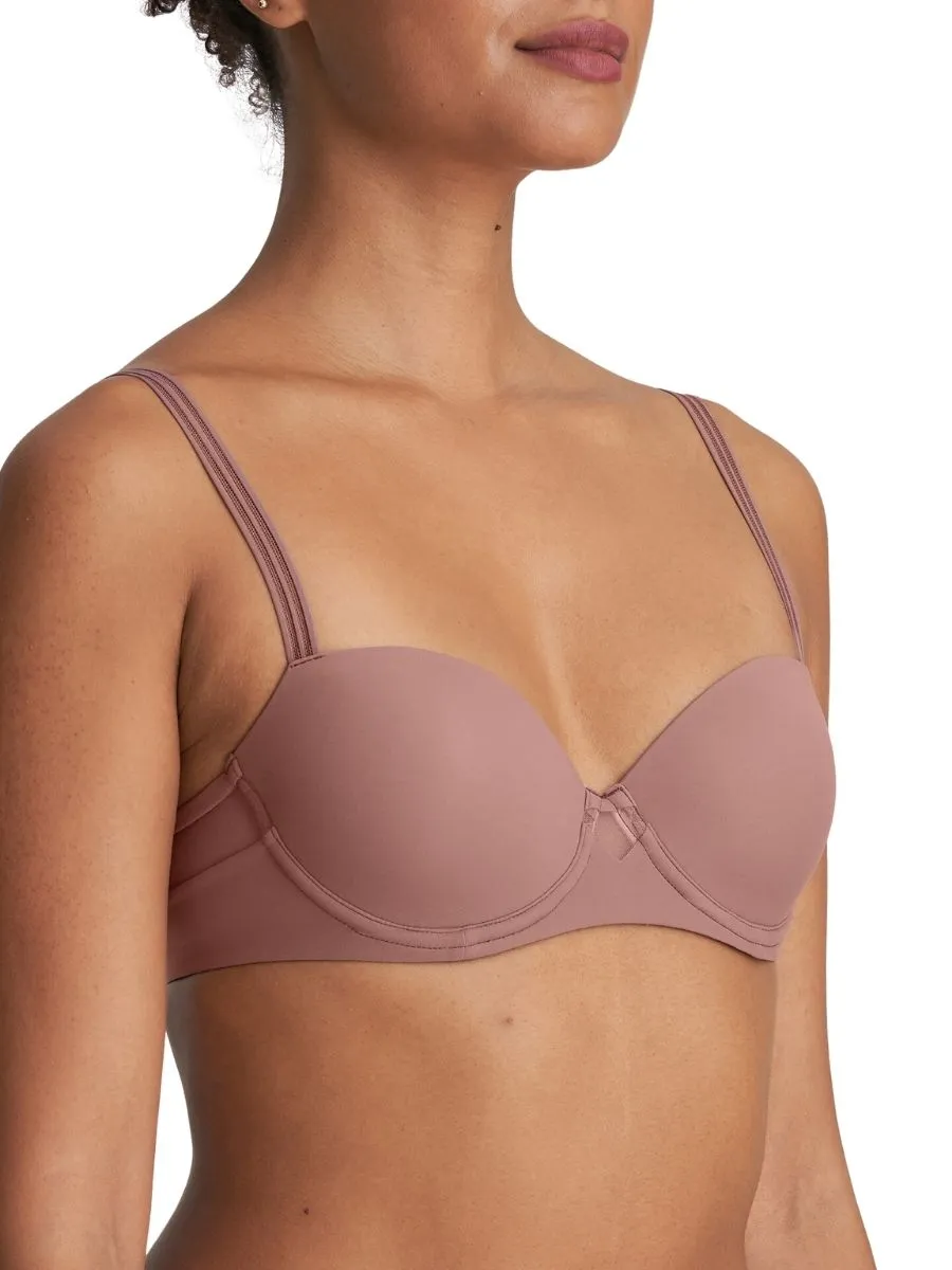 Louie Padded Balcony Bra - Satin Taupe