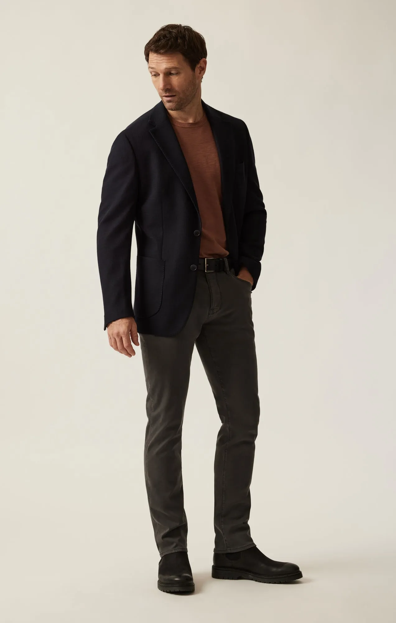 Matteo Smart Knit Blazer In Navy