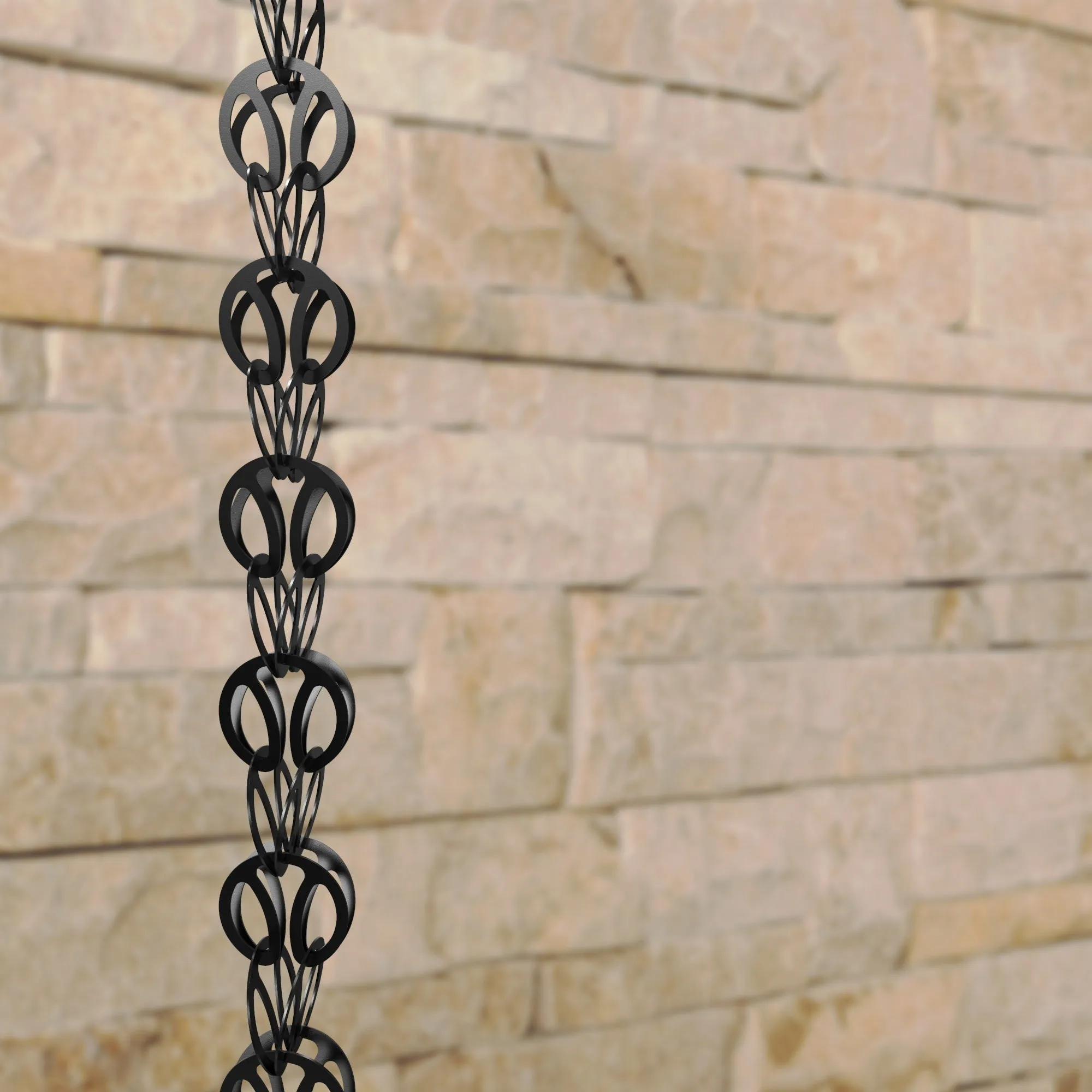 Modern Loop Rain Chain (Black)