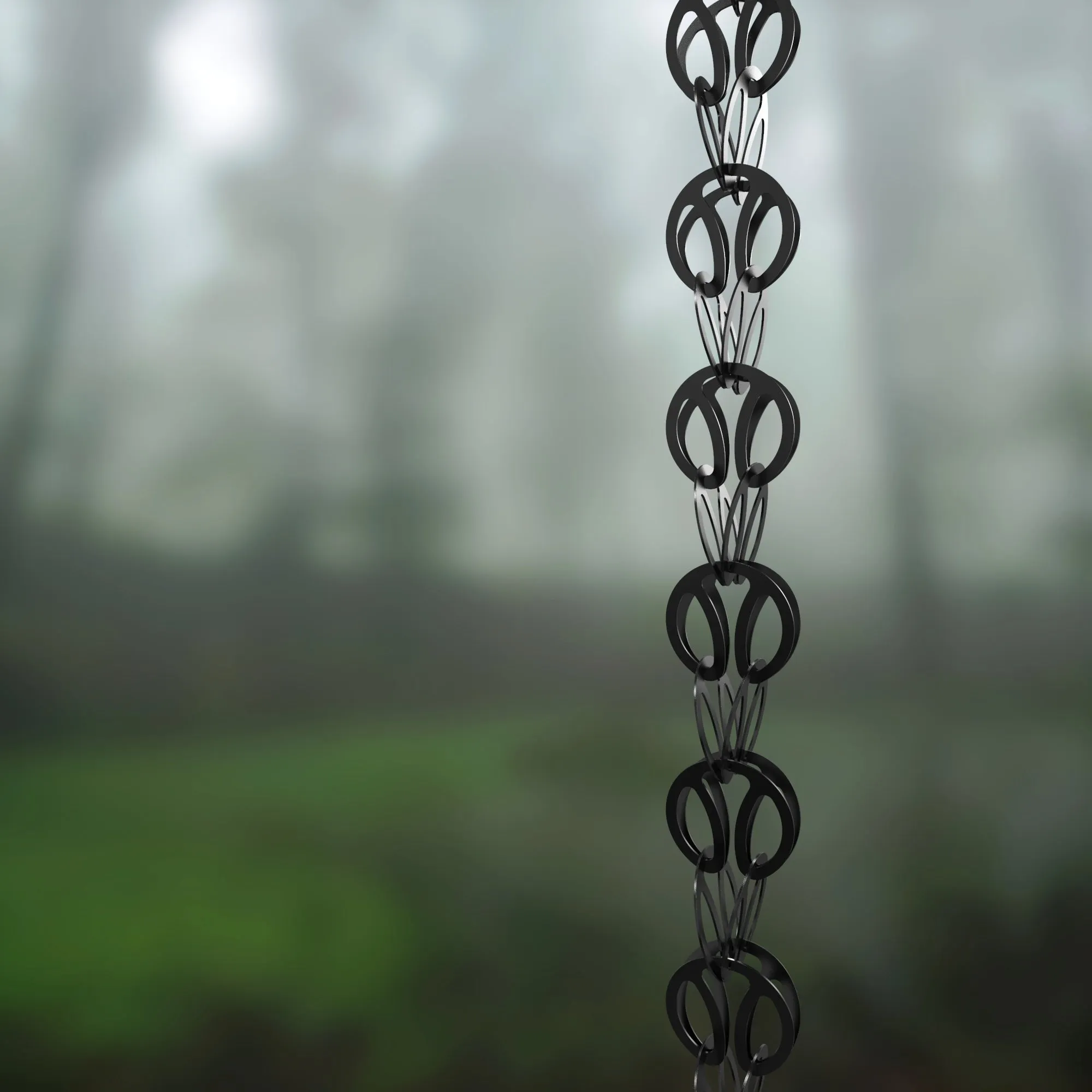 Modern Loop Rain Chain (Black)