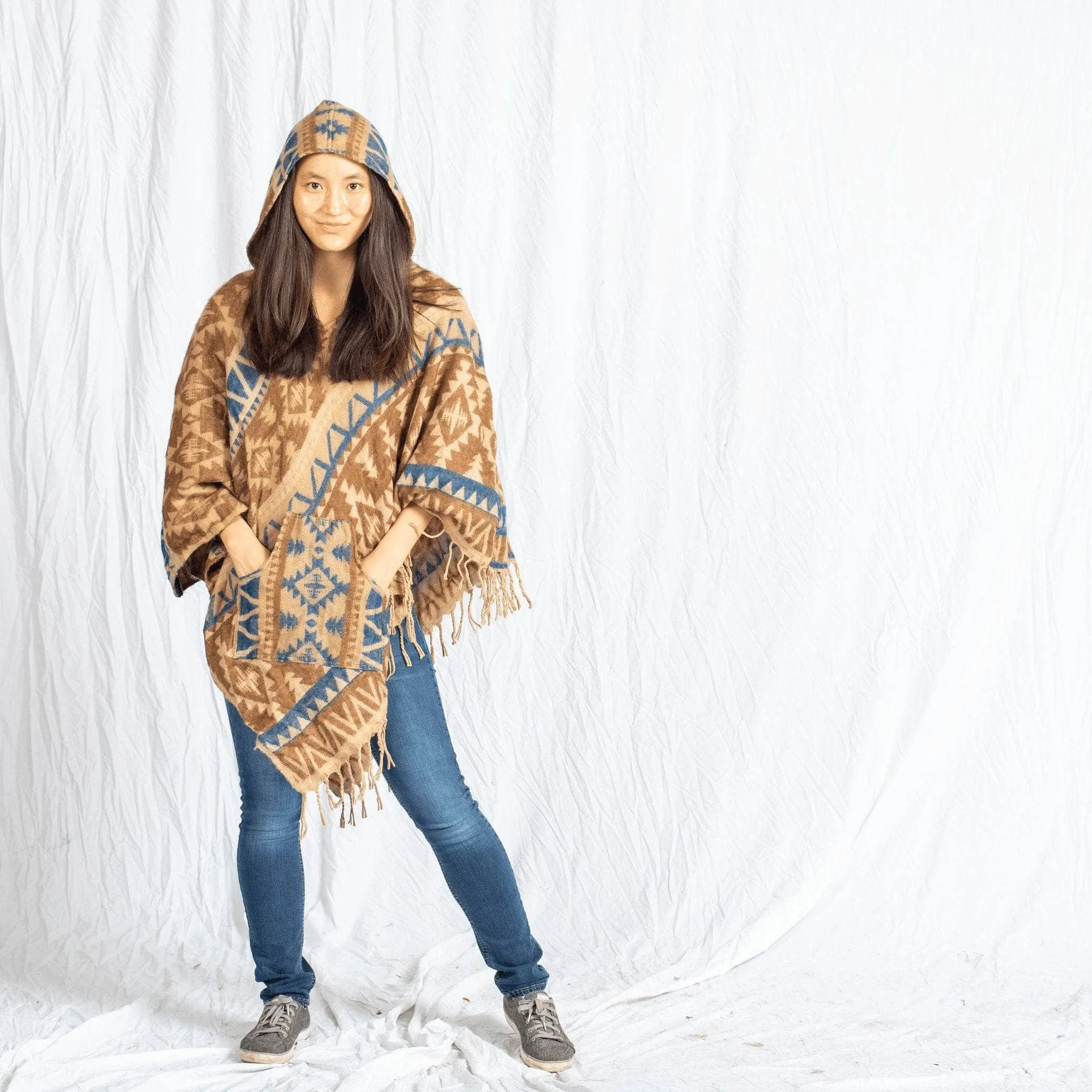 Nanda Hooded Poncho