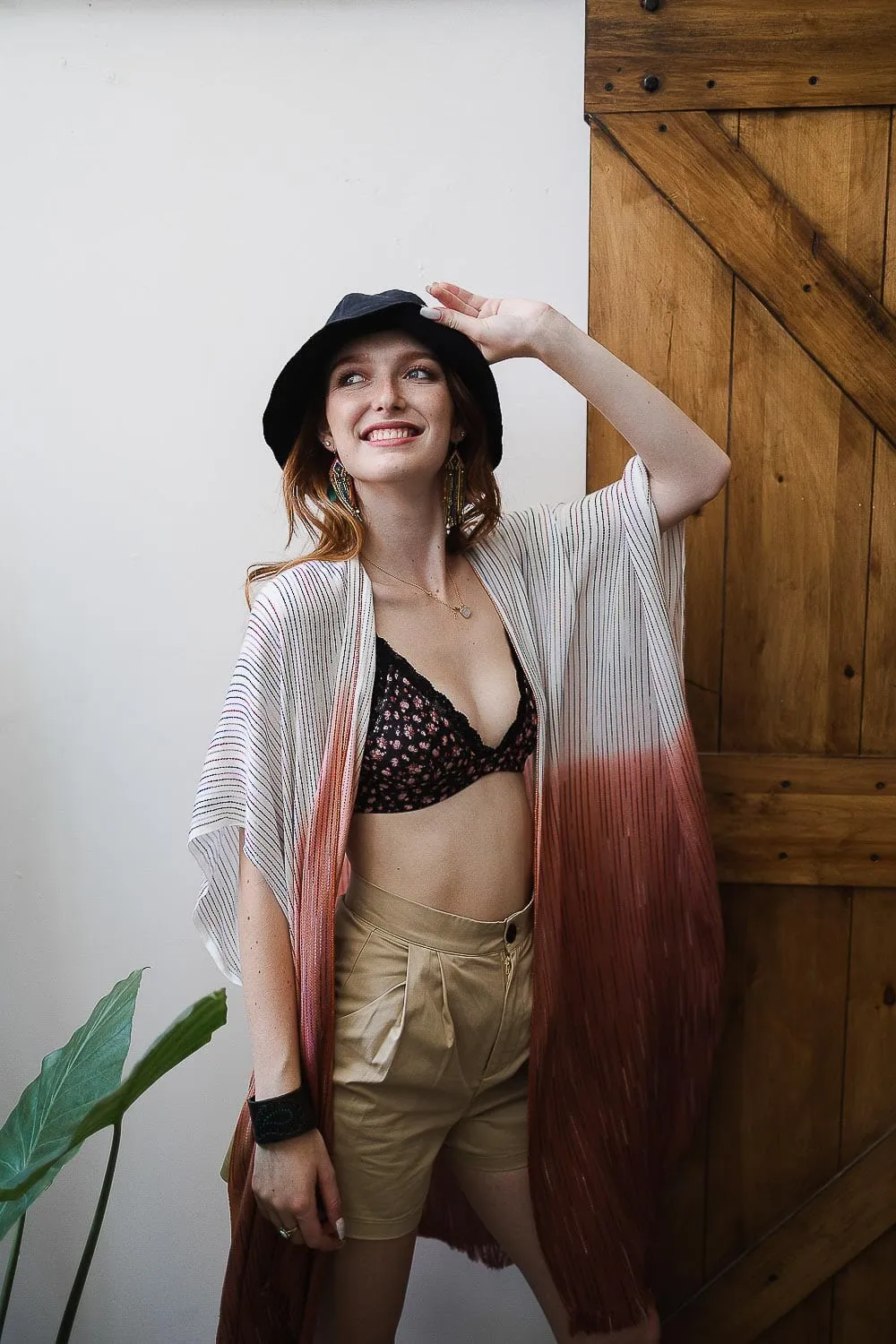 Ombre Vertical Stitched Kimono