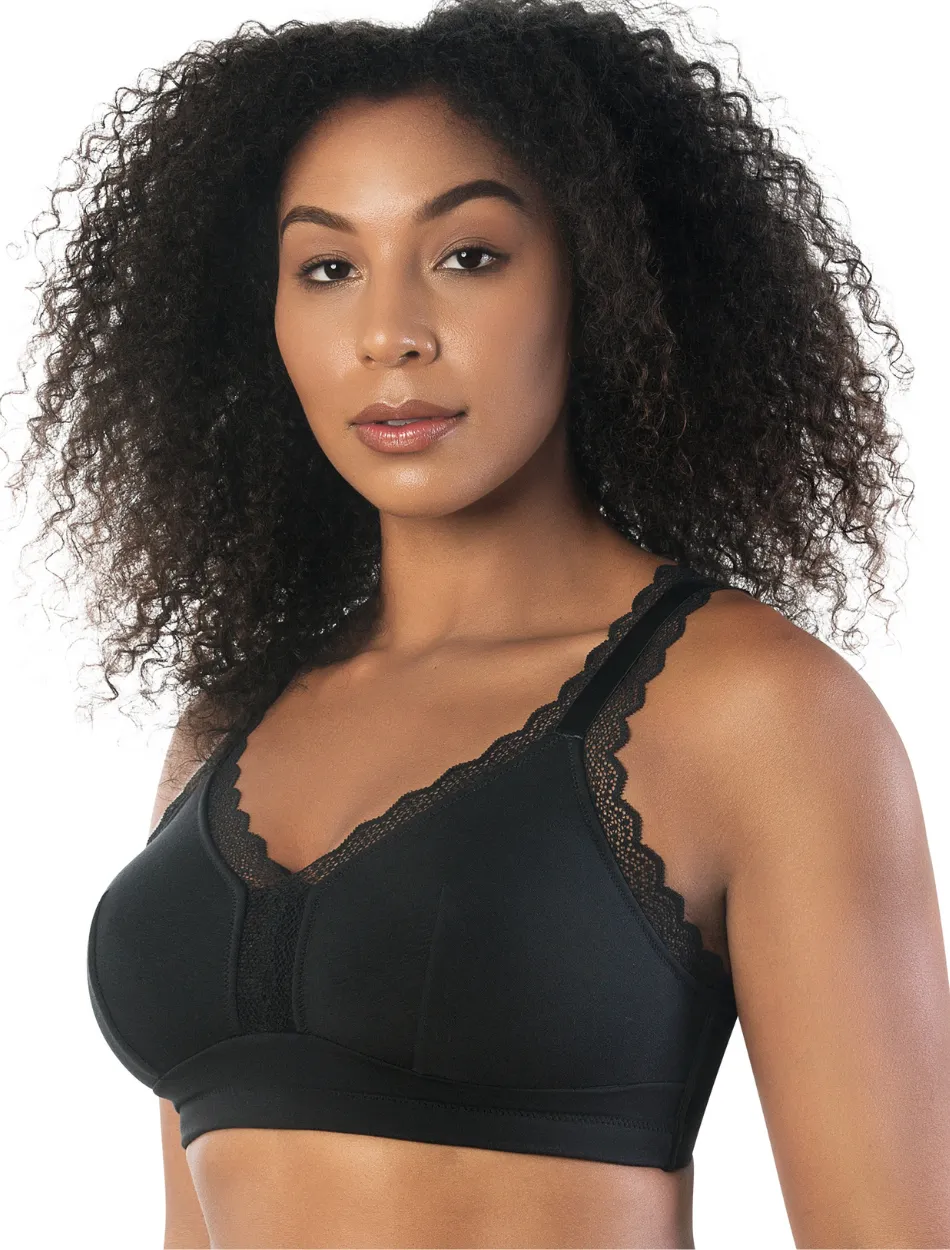 Parfait Dalis Bra Wirefree Bralette, Black | Black Lace Bralette | Black Lounge Bra