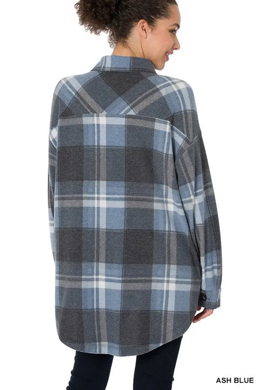 Plaid Shacket With Pockets