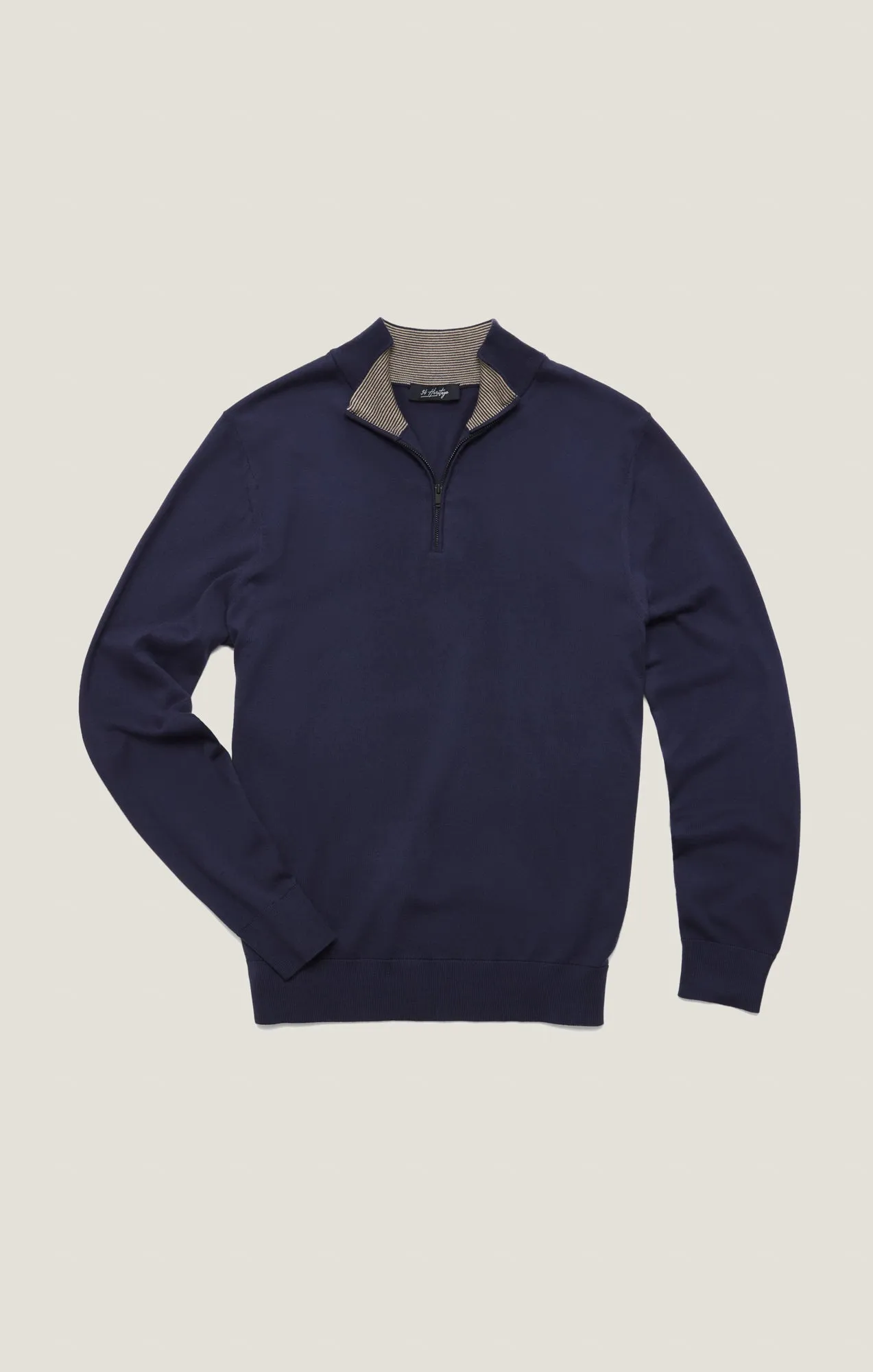 Quarter Zip Sweater In Navy