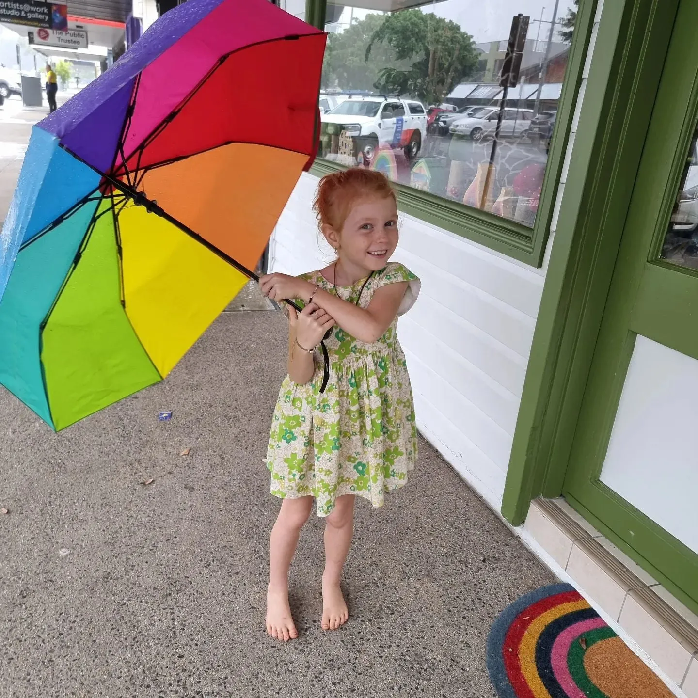 Rainbow Umbrella Large Compact