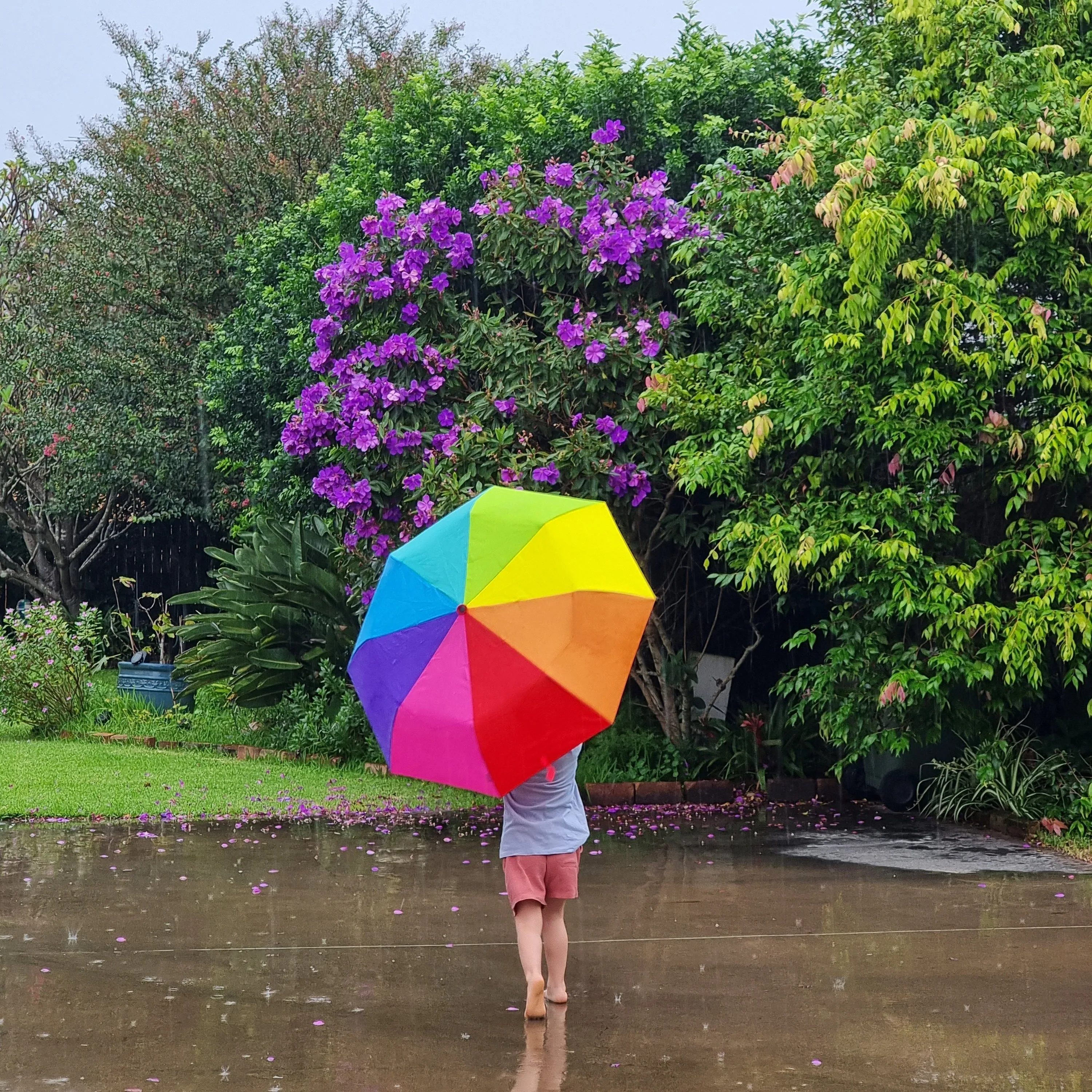 Rainbow Umbrella Large Compact