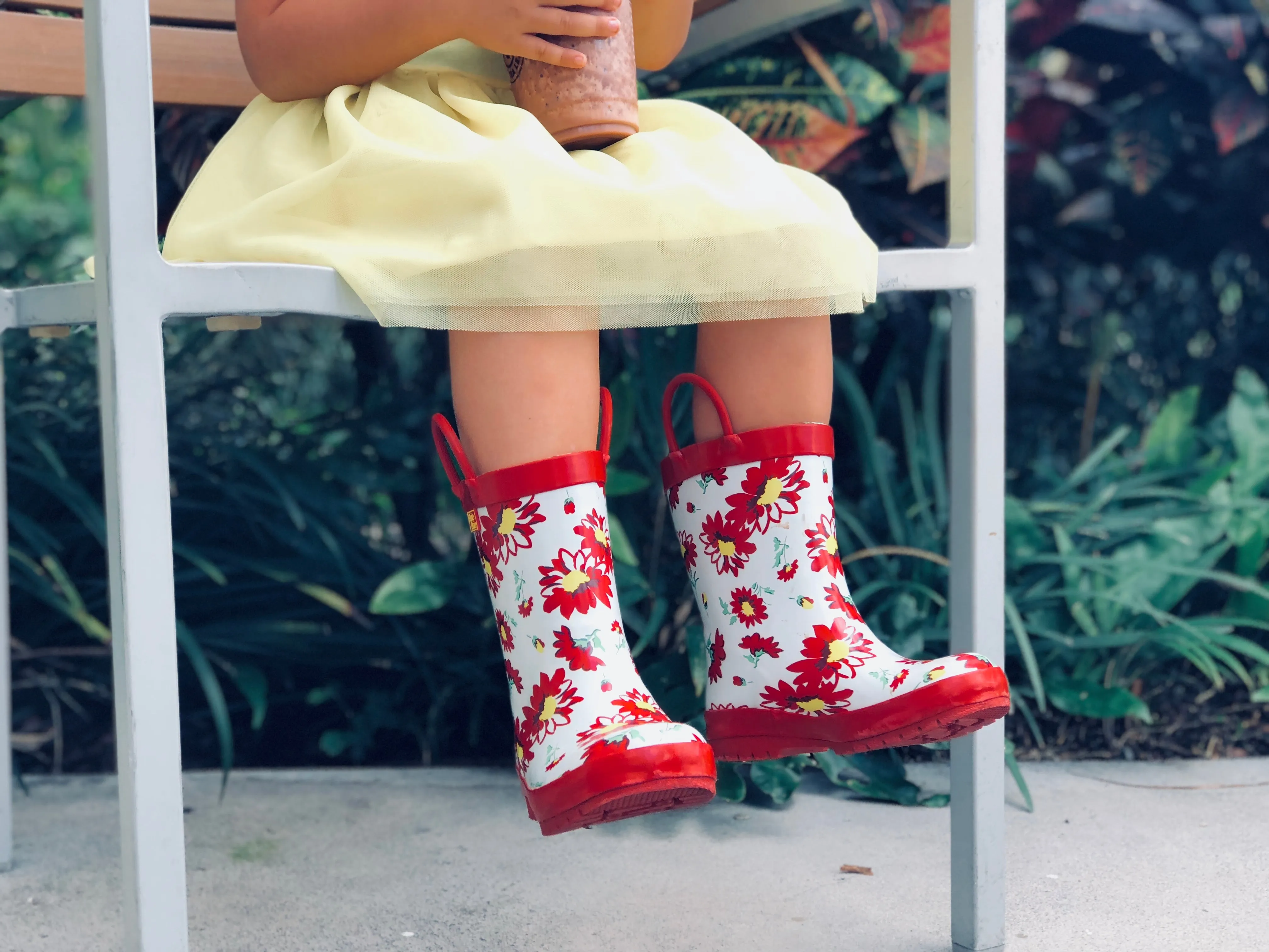 Red Flower Rain Boot