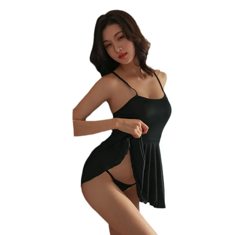 Soft Milk Silk Slip Nightdress Hot Bed Set