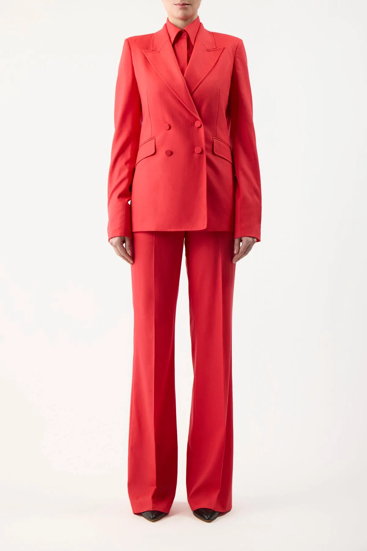 Stephanie Blazer in Red Topaz Superfine Wool