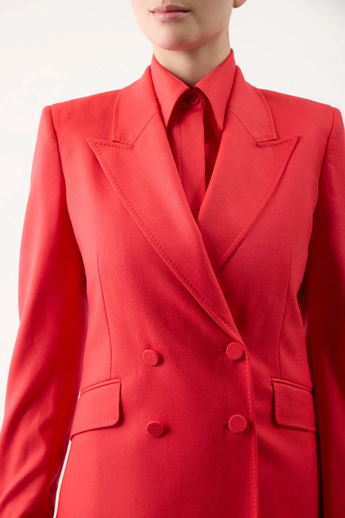 Stephanie Blazer in Red Topaz Superfine Wool