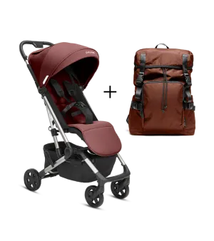 The Compact Stroller and Parent Backpack Bundle, Cocoa