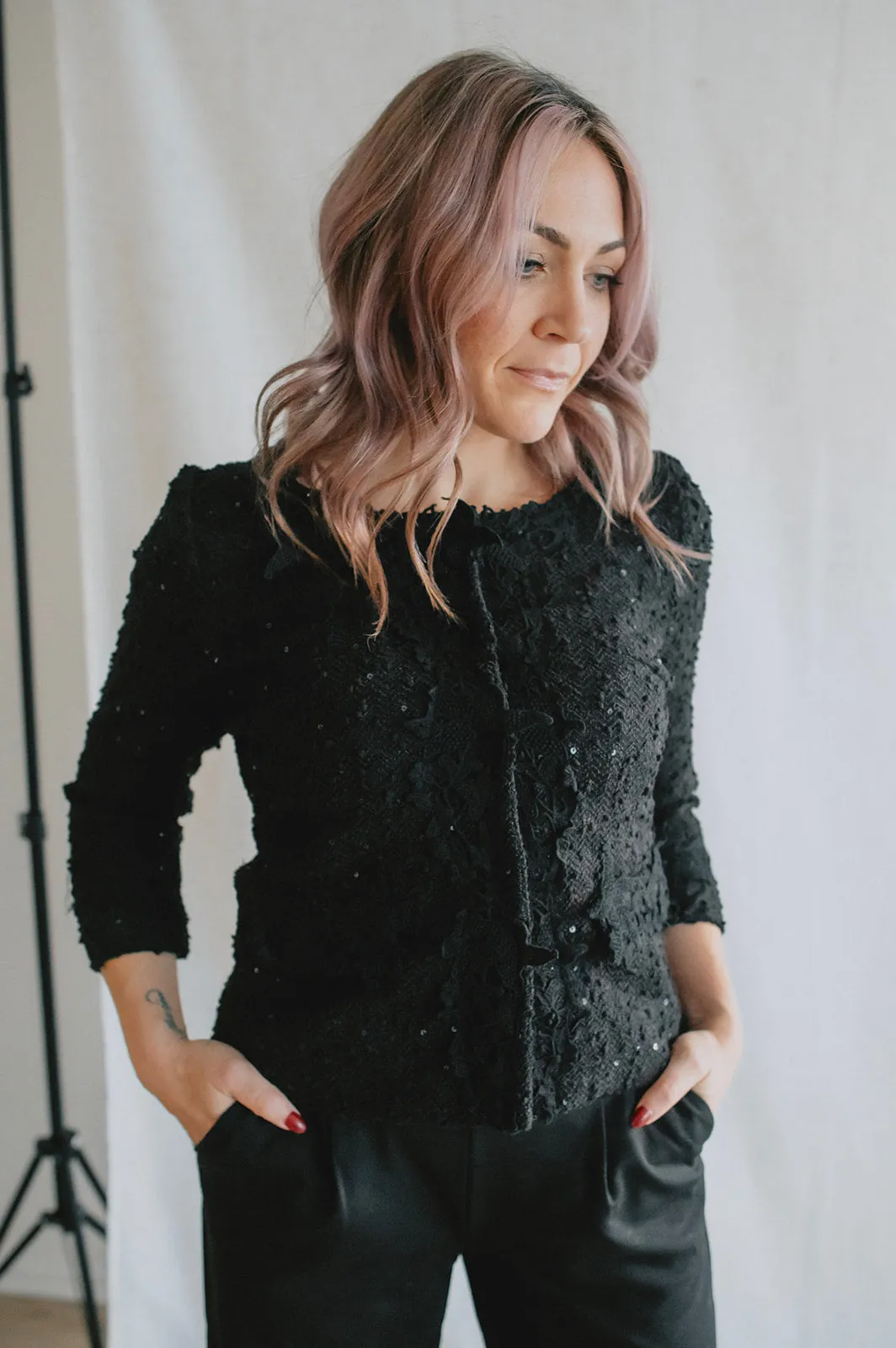 The Ines Tweed and Lace Jacket