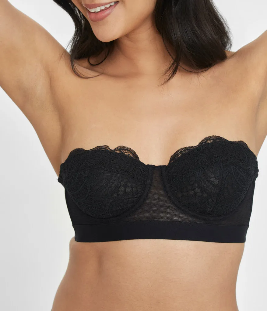 The Lace Strapless: Jet Black