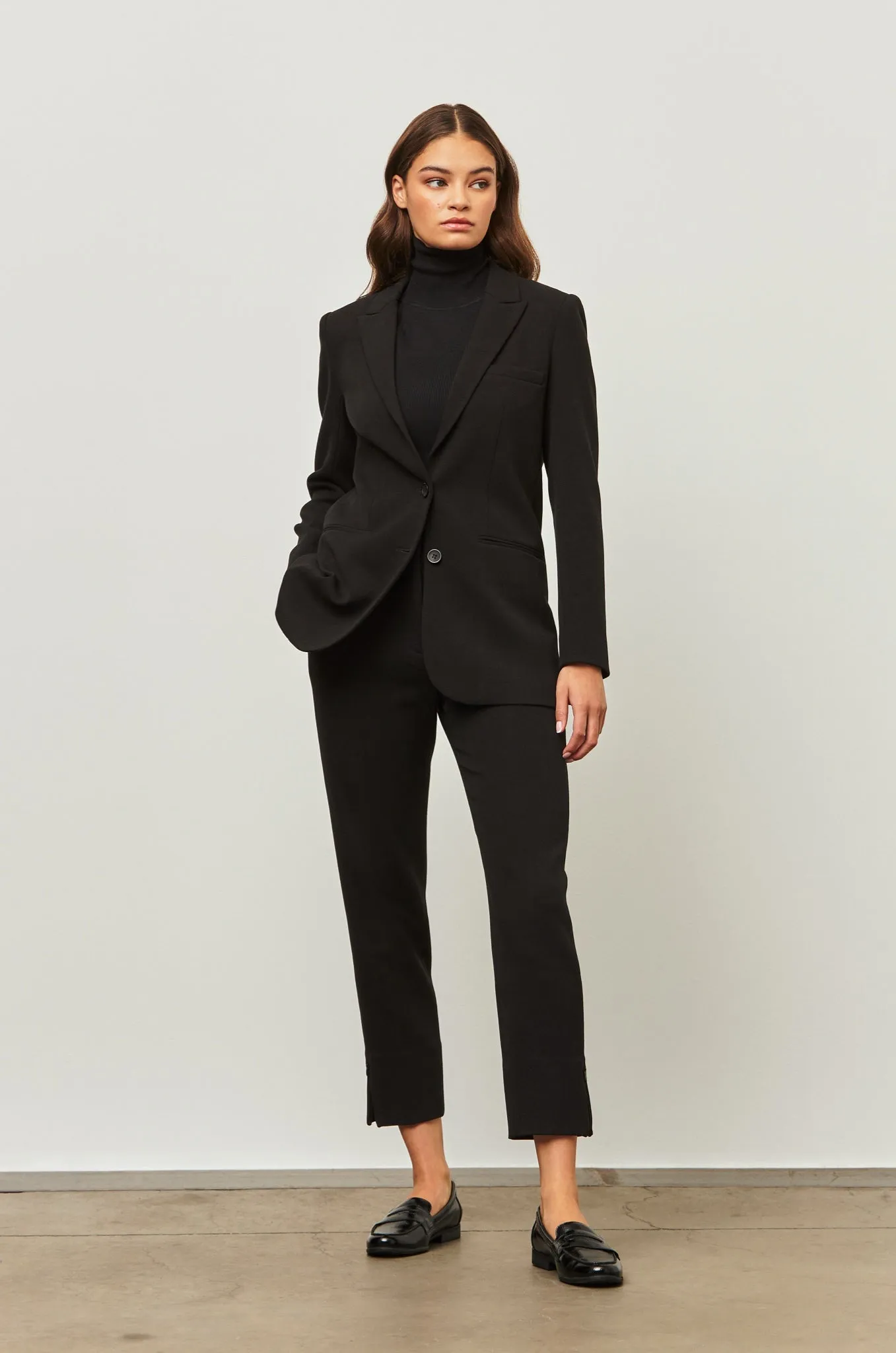 The Murray - Black Slim Fit Viscose Modern Trousers