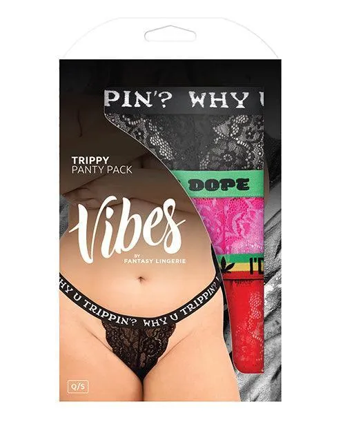 Vibes Trippy 3 Pack Thongs Assorted Colors Qn