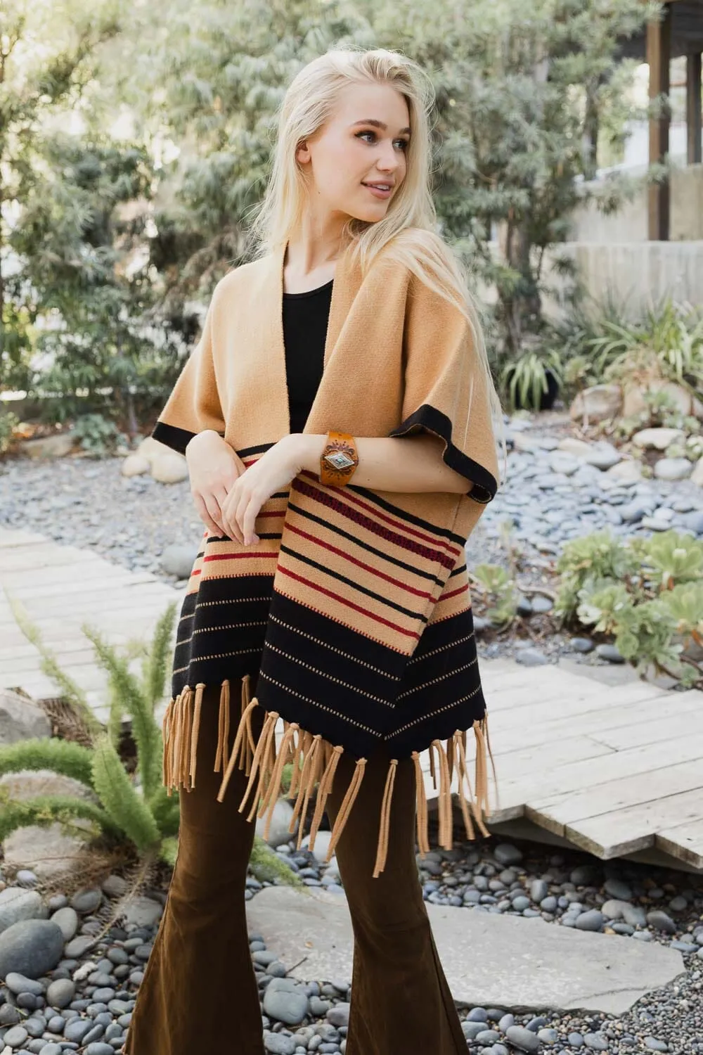 Western Luxe Fringed Ruana